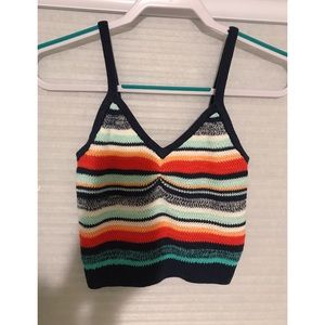 Aerie Striped Crop Tank Top